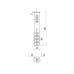 Kotvenie plotu 35X25mm s hmoždinkou, zinok Kotvenie plotu 35X25mm s hmoždinkou, zinok
